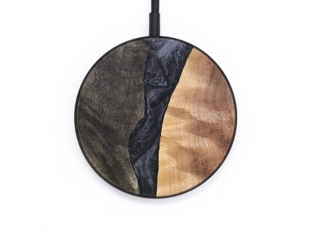 Circle Wood+Resin Wireless Charger - Angelina (Pure Black, 694195) Sale