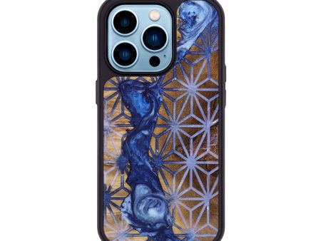 iPhone 14 Pro Wood+Resin Phone Case - Stefanie (Pattern, 698685) For Sale