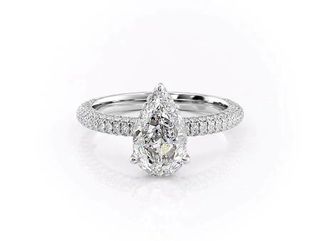 The Celine Set With A 4.5 Carat Pear Moissanite Hot on Sale