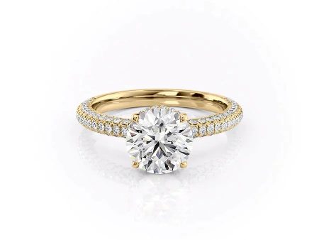 The Celine Set With A 1.5 Carat Round Moissanite Hot on Sale