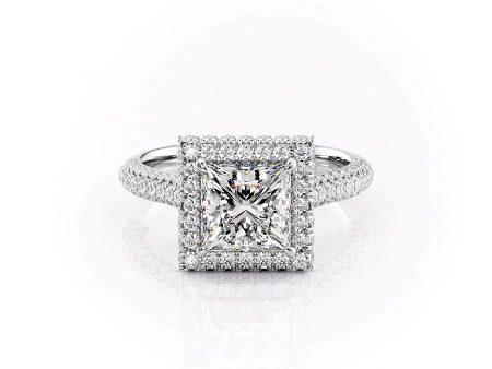 The Kylie Set With A 5 Carat Princess Moissanite Online Hot Sale