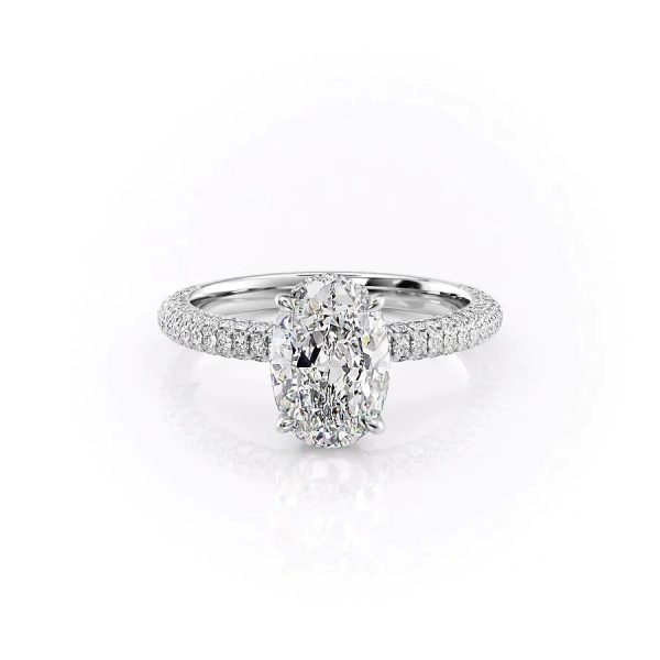 The Celine Set With A 2 Carat Oval Moissanite Cheap